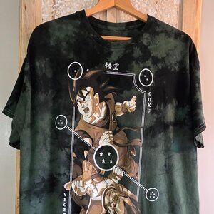 Dragon Ball Z Goku & Vegeta Tie Dye Graphic Tee L